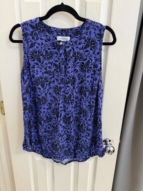 Liz Claiborne Blue Purple Floral Sleeveless Camisole